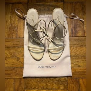 NWT Stuart Weitzman Barelynude 100mm Wrap Sandals